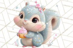 Sweet Treat Animal Clipart PNG, Kawaii Dessert Art Product Image 5