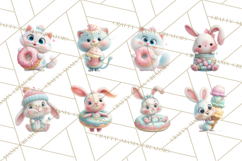 Sweet Treat Animal Clipart PNG, Kawaii Dessert Art Product Image 2