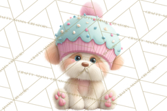 Sweet Treat Animal Clipart PNG, Kawaii Dessert Art Product Image 3