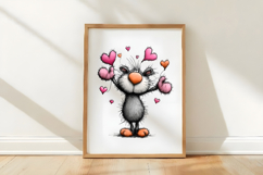 Sweet Valentine Cats &amp; Hearts Clipart Product Image 3