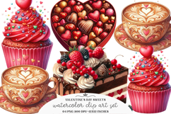 Watercolor Sweet Valentine Clipart Product Image 1