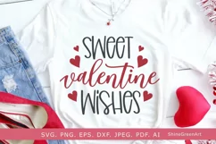 Sweet Valentine Wishes SVG for  Valentine Round Sign and Pillow