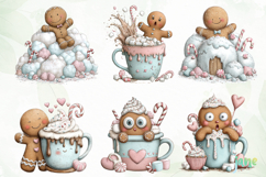 Sweet Watercolor Gingerbread Clipart Product Image 3