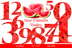 Juicy Summer Watermelon Numbers PNG Product Image 1