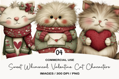 Sweet Whimsical Valentine Cat Characters Product Image 1