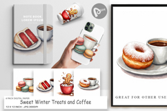 Winter Treats Coffee Digital Paper Product Image 1