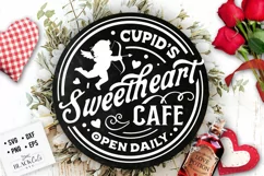 Cupid's sweetheart cafe svg, Valentine svg Product Image 2