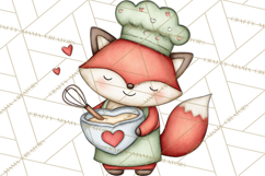 Sweetheart Baking Crew Clipart PNG, Valentine Animal Chef Product Image 2