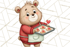 Sweetheart Baking Crew Clipart PNG, Valentine Animal Chef Product Image 3