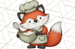 Sweetheart Baking Crew Clipart PNG, Valentine Animal Chef Product Image 4