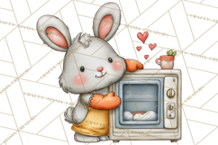 Sweetheart Baking Crew Clipart PNG, Valentine Animal Chef Product Image 3