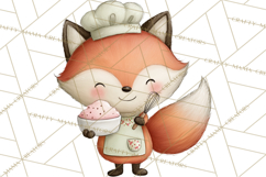 Sweetheart Baking Crew Clipart PNG, Valentine Animal Chef Product Image 2