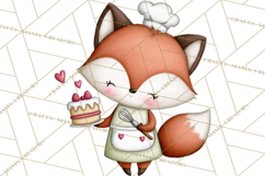 Sweetheart Baking Crew Clipart PNG, Valentine Animal Chef Product Image 3