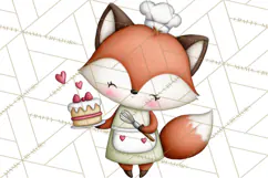 Sweetheart Baking Crew Clipart PNG, Valentine Animal Chef Product Image 3
