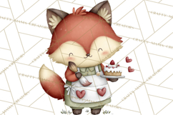 Sweetheart Baking Crew Clipart PNG, Valentine Animal Chef Product Image 4