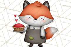 Sweetheart Baking Crew Clipart PNG, Valentine Animal Chef Product Image 3