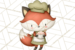 Sweetheart Baking Crew Clipart PNG, Valentine Animal Chef Product Image 3