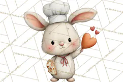 Sweetheart Baking Crew Clipart PNG, Valentine Animal Chef Product Image 4