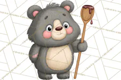 Sweetheart Baking Crew Clipart PNG, Valentine Animal Chef Product Image 5