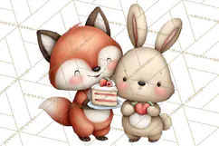 Sweetheart Baking Crew Clipart PNG, Valentine Animal Chef Product Image 2