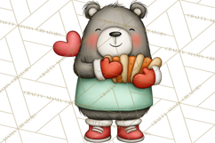 Sweetheart Baking Crew Clipart PNG, Valentine Animal Chef Product Image 2