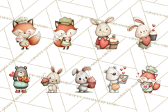 Sweetheart Baking Crew Clipart PNG, Valentine Animal Chef Product Image 2