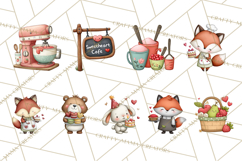 Sweetheart Baking Crew Clipart PNG, Valentine Animal Chef Product Image 5