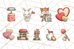 Sweetheart Baking Crew Clipart PNG, Valentine Animal Chef Product Image 3