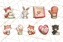 Sweetheart Baking Crew Clipart PNG, Valentine Animal Chef Product Image 9
