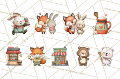 Sweetheart Baking Crew Clipart PNG, Valentine Animal Chef Product Image 7