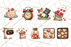 Sweetheart Baking Crew Clipart PNG, Valentine Animal Chef Product Image 8
