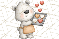 Sweetheart Baking Crew Clipart PNG, Valentine Animal Chef Product Image 5