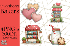 Sweetheart Baking Crew Clipart PNG, Valentine Animal Chef Product Image 1