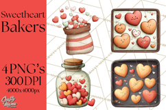 Sweetheart Baking Crew Clipart PNG, Valentine Animal Chef Product Image 1