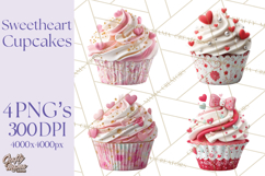 Valentine Cupcake Clip Art PNG for Sweet Printables Product Image 1