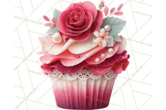 Valentine Cupcake Clip Art PNG for Sweet Printables Product Image 5