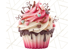 Valentine Cupcake Clip Art PNG for Sweet Printables Product Image 4