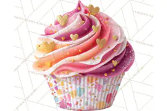 Valentine Cupcake Clip Art PNG for Sweet Printables Product Image 3
