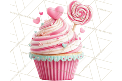 Valentine Cupcake Clip Art PNG for Sweet Printables Product Image 2