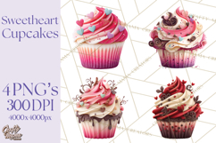 Valentine Cupcake Clip Art PNG for Sweet Printables Product Image 1