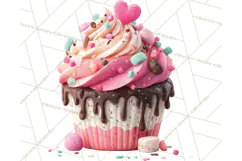 Valentine Cupcake Clip Art PNG for Sweet Printables Product Image 5