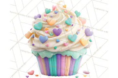 Valentine Cupcake Clip Art PNG for Sweet Printables Product Image 4