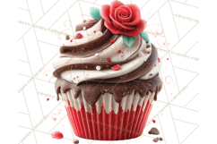 Valentine Cupcake Clip Art PNG for Sweet Printables Product Image 4