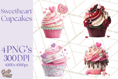 Valentine Cupcake Clip Art PNG for Sweet Printables Product Image 1