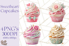 Valentine Cupcake Clip Art PNG for Sweet Printables Product Image 1