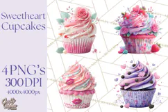 Valentine Cupcake Clip Art PNG for Sweet Printables Product Image 1
