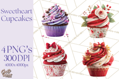 Valentine Cupcake Clip Art PNG for Sweet Printables Product Image 1