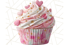 Valentine Cupcake Clip Art PNG for Sweet Printables Product Image 4
