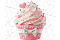 Valentine Cupcake Clip Art PNG for Sweet Printables Product Image 2