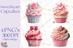 Valentine Cupcake Clip Art PNG for Sweet Printables Product Image 1